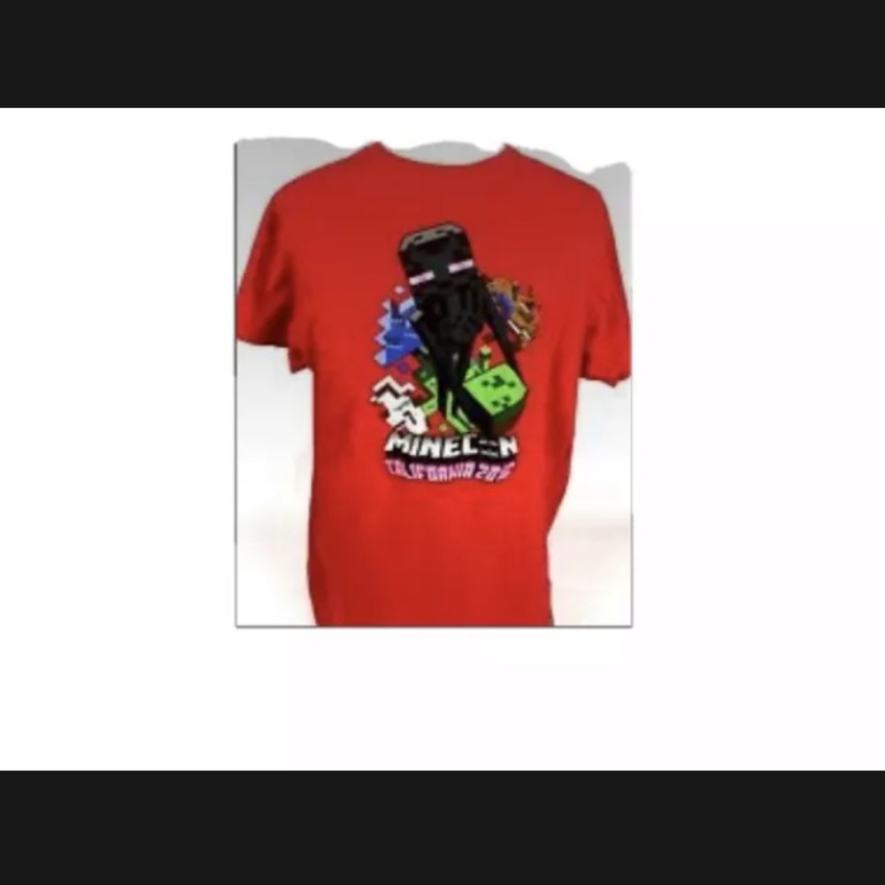 RARE LIMITED EDITION Minecraft Minecon Mojang Red Tshirt Tee Agent Size L 2016